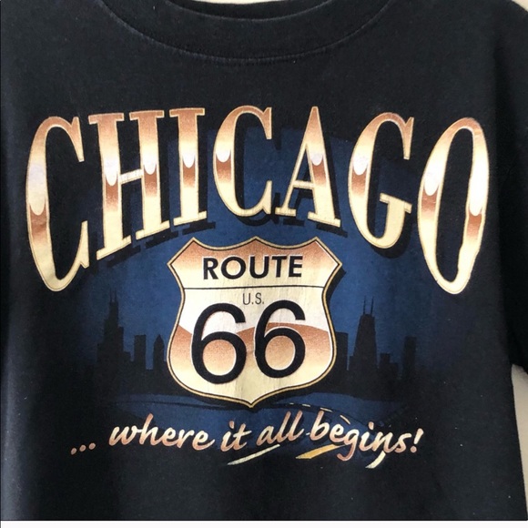 VINTAGE 90s Chicago Route 66 oversized graphic tee - Picture 2 of 5